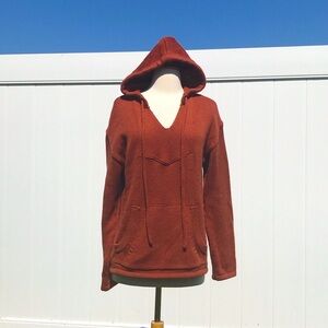 Haute Hoodie Rust Hooded Chunky Box Sweater with Front Pouch Pocket Size XS/S
